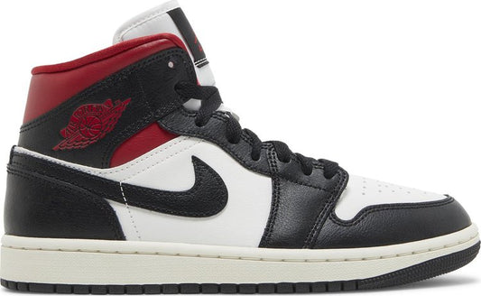 Wmns Air Jordan 1 Mid Black Sail Gym Red